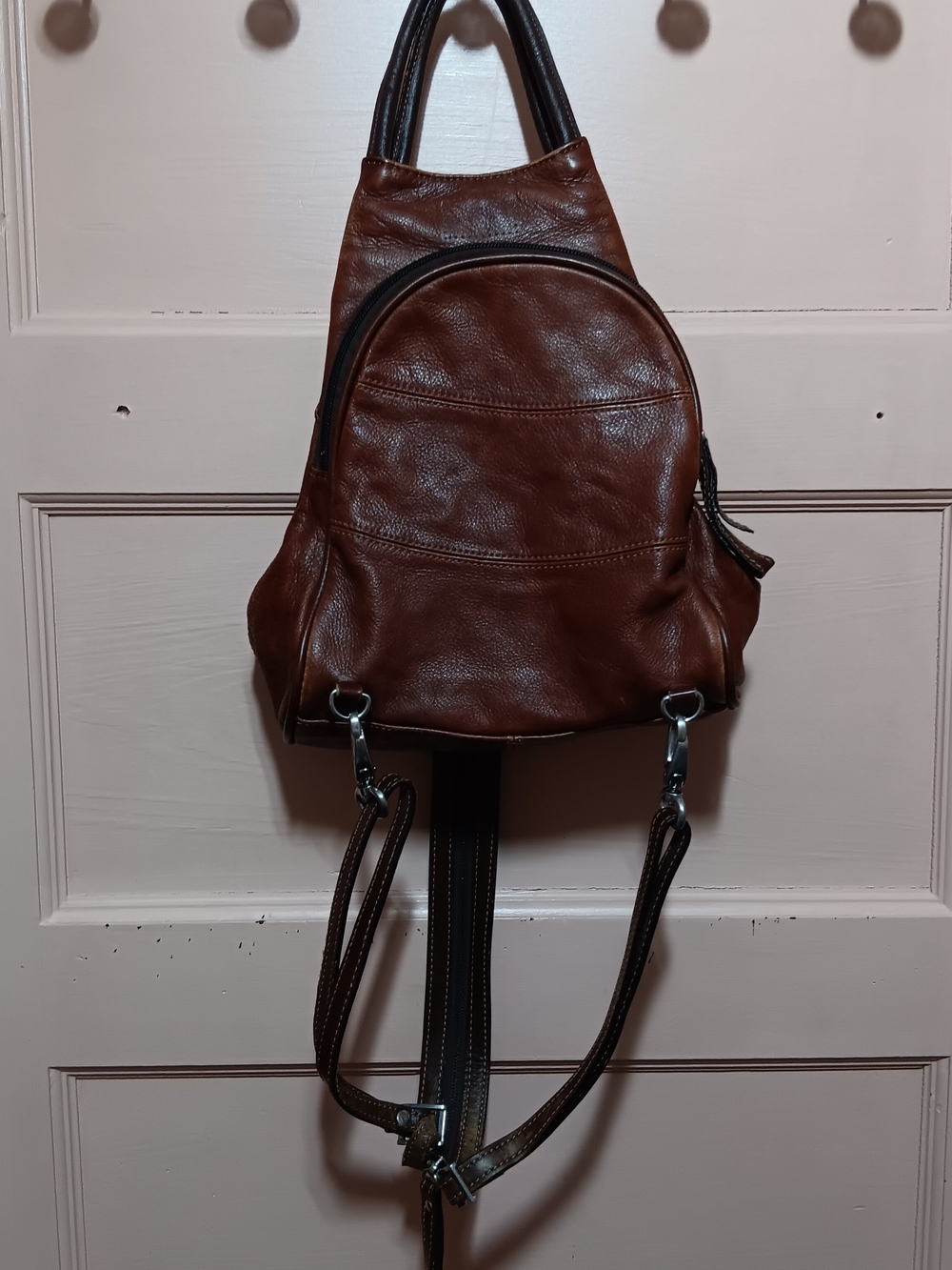 The Trend Brown Leather Sling Backpack - Versatile Daypack